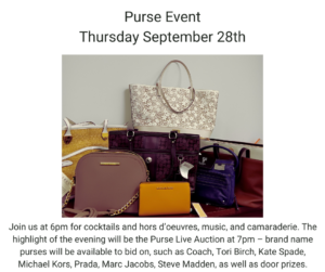 Purse Event Thursday September 28th
